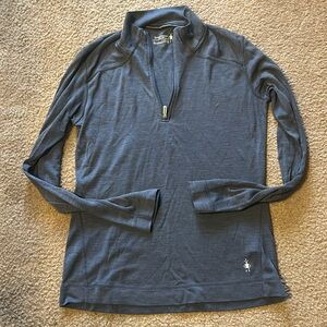 Smart Wool 3/4 Zip Light Blue Top